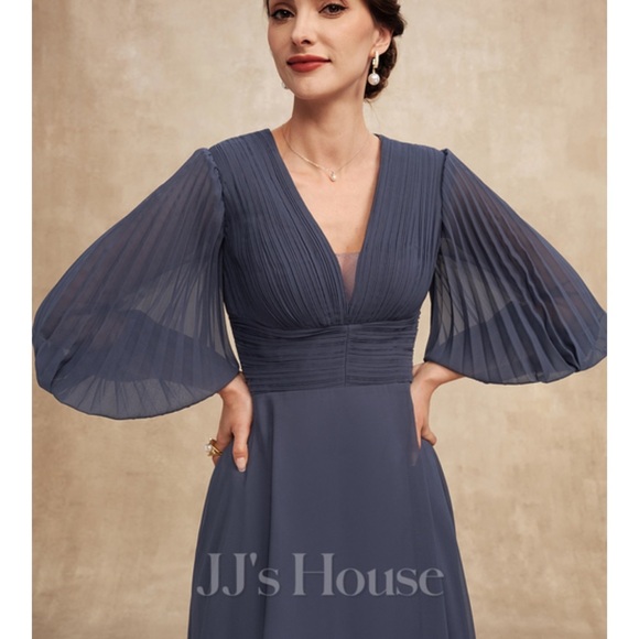 JJs House | Dresses | Jjs House Aline Vneck Tea Length Chiffon Mother ...